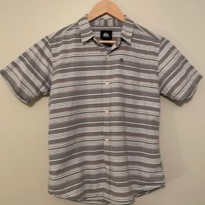 Quiksilver Boys Buttons Down Shirt Sleeve Beach Dress Shirt Size Large 14